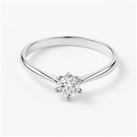 Anello da donna in oro bianco 18 kt con zircone – Misura 15 – 3.00 g – Idee Preziose dal 1987 - IP.AK18B/62